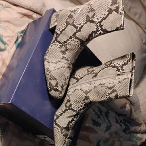Elegant Snakeskin Ankle Booties